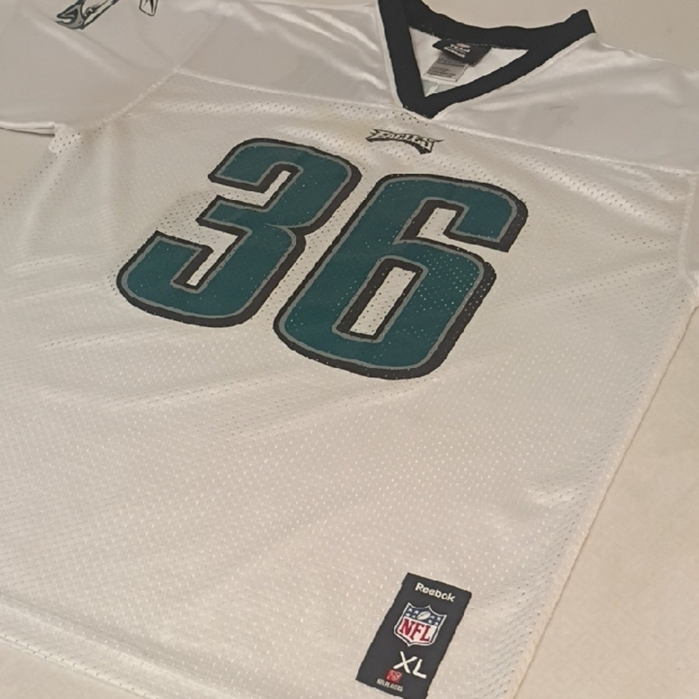 Reebok White and Teal #36 Philadelphia Eagles Jersey - Picture 3 of 4